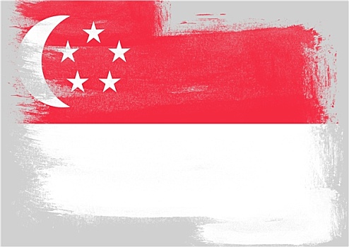 旗帜,新加坡,涂绘,画刷