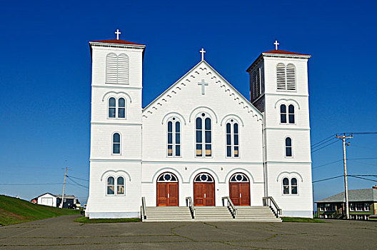 历史,木质,教堂,马格达伦群岛,魁北克,加拿大,北美