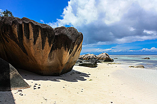 石头,海岸,拉迪戈岛,塞舌尔,印度洋,非洲