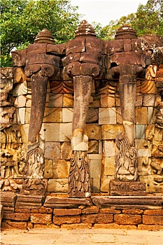 大象,平台,柬埔寨