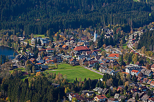 德国,黑森林,乡村,俯视图,山