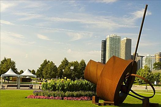 雕塑,展示,公园,芝加哥,伊利诺斯,美国