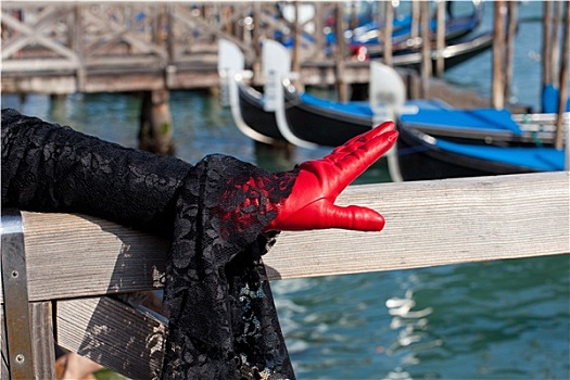 红色,手套,威尼斯狂欢节
