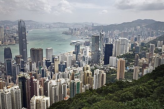 俯视,香港,中国