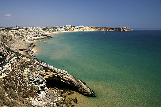 岩石海岸,海滩,阿尔加维,葡萄牙,欧洲