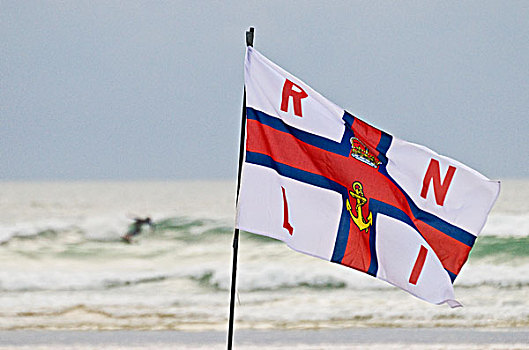 英格兰,康沃尔,旗帜,海滩