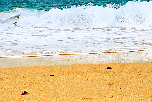 海浪,前进,沙滩