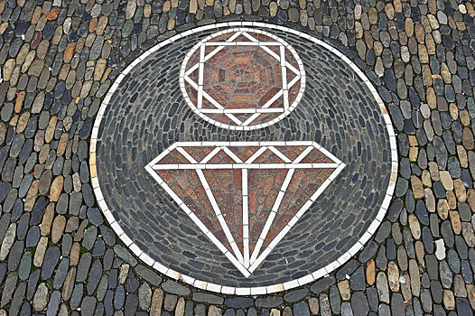 钻石,石头,图案,正面,店,巴登符腾堡,德国,欧洲