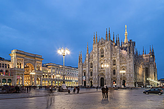 商业街廊,米兰,大教堂,大教堂广场,广场,中央教堂,意大利,欧洲