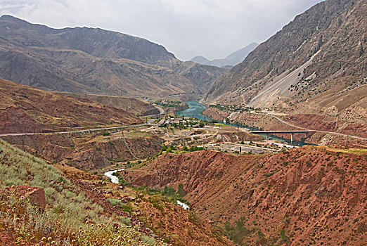 吉尔吉斯斯坦,高山湖,山峦,比什凯克