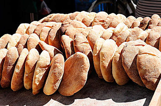 摩洛哥,面包,市场货摊,街道,出售,历史,城镇中心,非洲