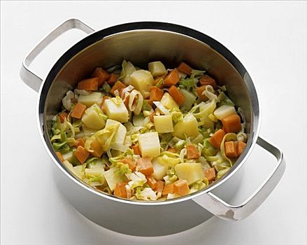 制作,土豆汤,蔬菜