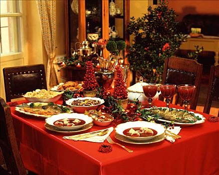 桌子,传统,餐具,平安夜,波兰