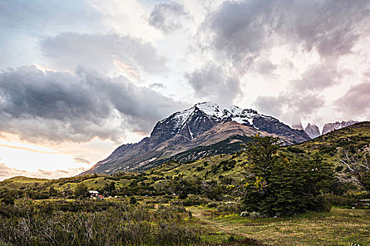 雪山,风景,托雷德裴恩国家公园,智利