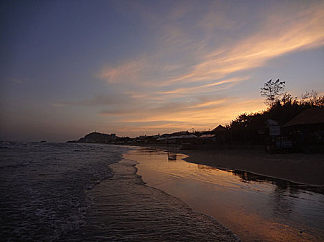 晚霞,水面,夕阳