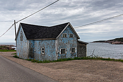房子,水岸,小路,布雷顿角岛,新斯科舍省,加拿大