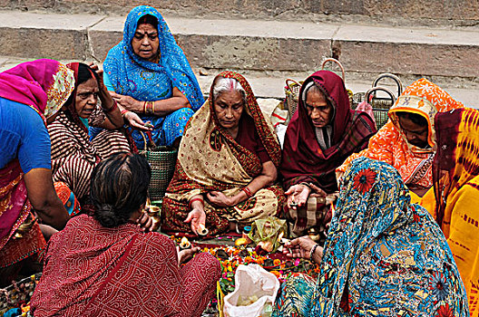 女人,瓦腊纳西,地区,北方邦,印度