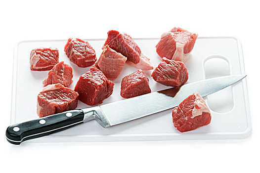 切块,生食,羊羔肉,战刀