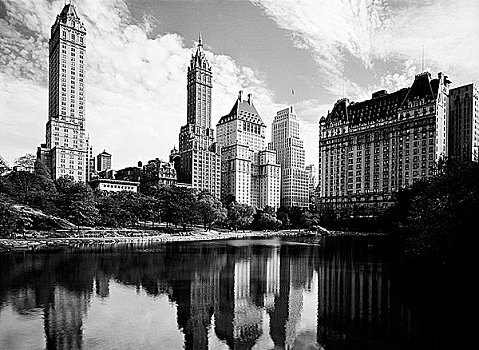 美国,纽约,第五大街,天际线,风景,中央公园