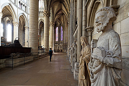 法国,塞纳河,鲁昂,圣母大教堂,雕塑
