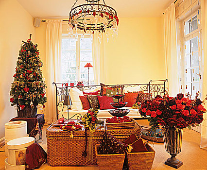 圣诞树,装饰,客厅