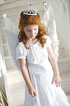小女孩,天使,服饰,室内