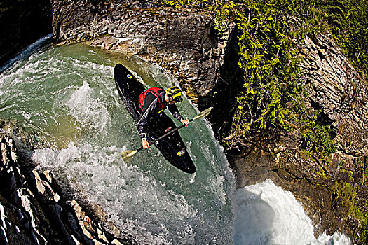 皮划艇手,流动,60岁,脚,萨瑟兰,瀑布,不列颠哥伦比亚省,加拿大