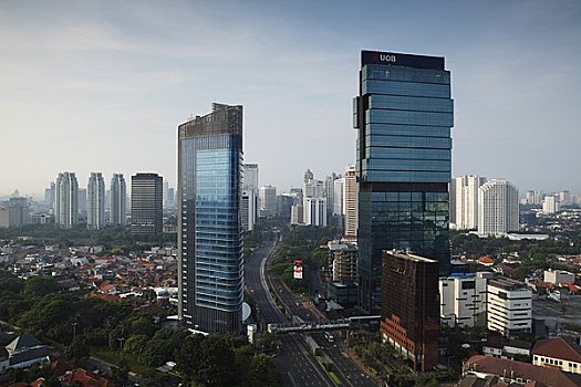 天际线,摩天大楼,雅加达,印度尼西亚