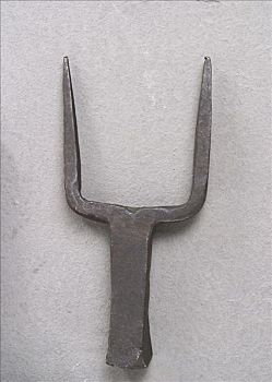 金属,两个,尖端分叉,干草叉,塞尔维亚,早,20世纪,艺术家,未知