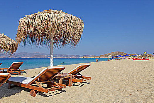 海滩,纳克索斯岛,基克拉迪群岛,爱琴海,希腊,欧洲