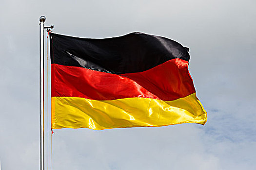 德国国旗,摆动,风