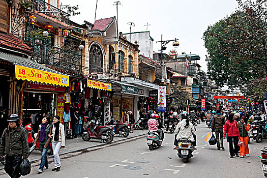 街景,河内,越南,东南亚