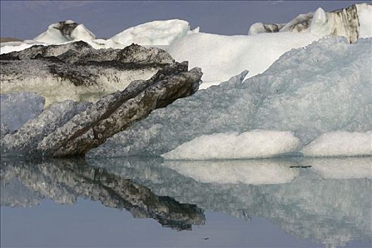 冰层,结冰,湖,冰岛