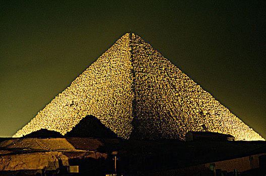 埃及,吉萨金字塔,金字塔,光亮,黄昏