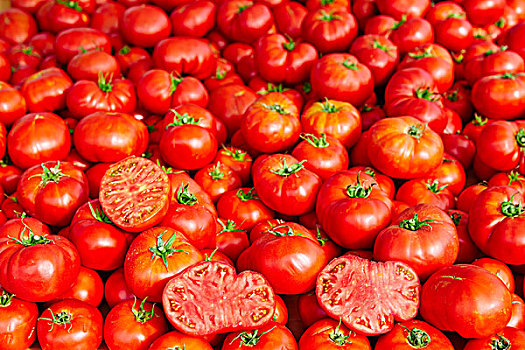 西红柿,地中海,一堆,市场