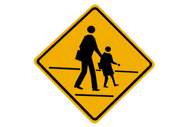 交通标志,行人过街标志,白色_高清图片_全景视觉