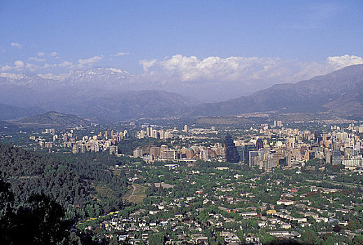 智利,圣地亚哥,城市,安迪斯山脉,背景