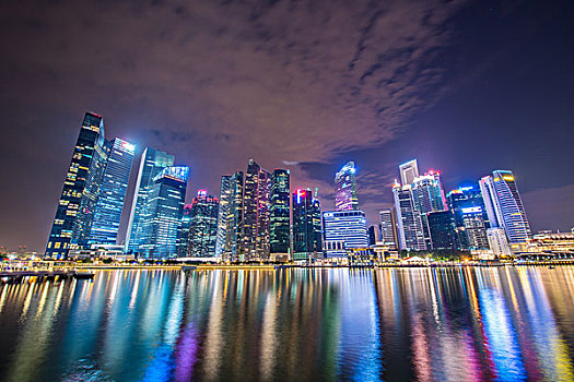 全景,新加坡,天际线,市区