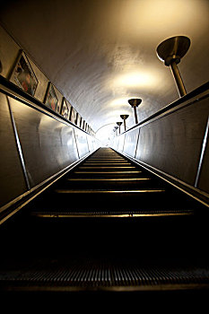 地铁站,扶梯,伦敦,英格兰,英国