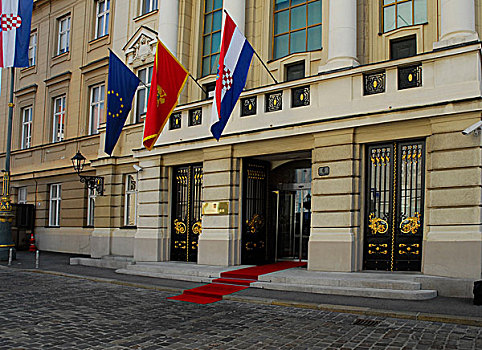 国会大厦,红色,地毯,萨格勒布,克罗地亚,欧洲
