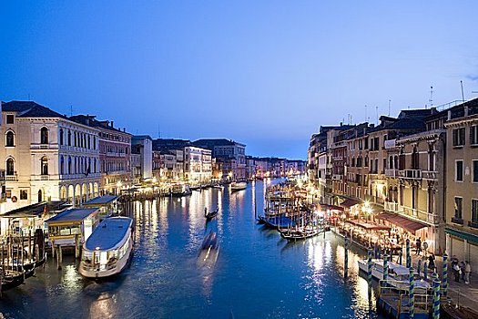 船,大运河,威尼斯,意大利,俯视图