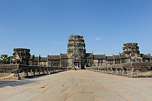 入口,寺庙,吴哥窟,柬埔寨,东南亚,亚洲