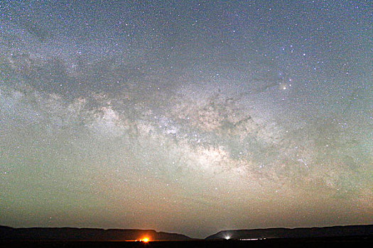 摩洛哥,德拉河谷,扎古拉棉,区域,星空,银河,上方,荒芜