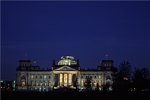 德国国会大厦,傍晚