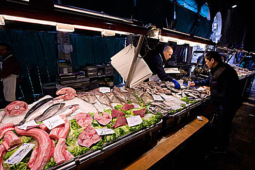 鱼,货摊,市场
