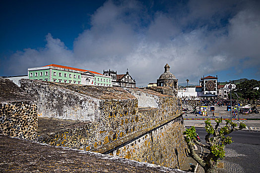 葡萄牙,亚速尔群岛,岛屿,胸罩,堡垒,风景
