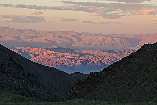 风景,阿尔泰,山,日出,蒙古