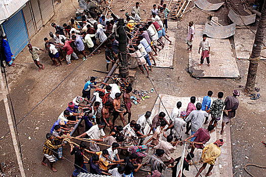 男人,船厂,专注,工作,达卡,孟加拉,十一月,2007年