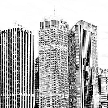 澳大利亚,悉尼,靠近,摩天大楼,钢铁,金属结构,云