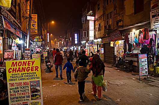 购物街,城市,郊区,新德里,印度,亚洲